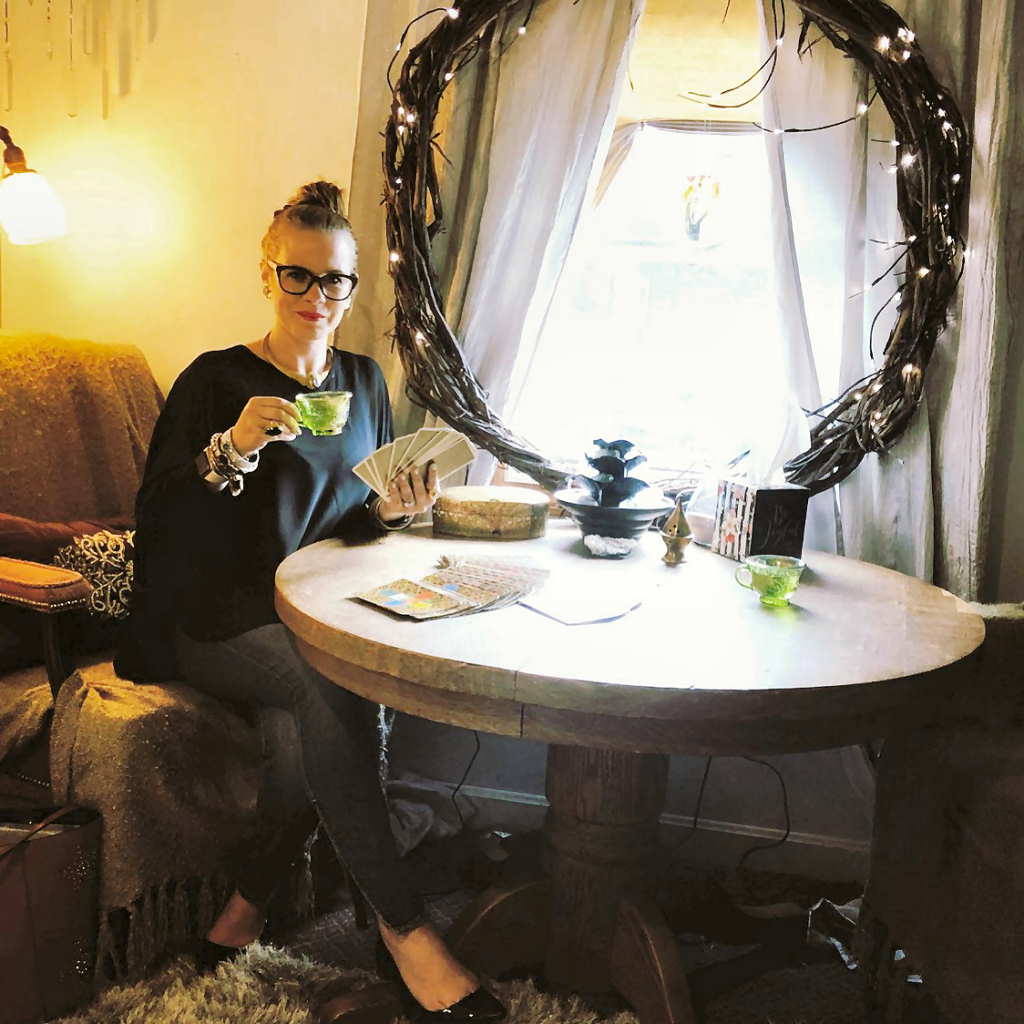 Roxanne Jasparro in her cozy reading space